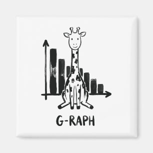 Giraffen-Grafik-Statistik-Mathe-Lehrer-Wortspiel  Magnet