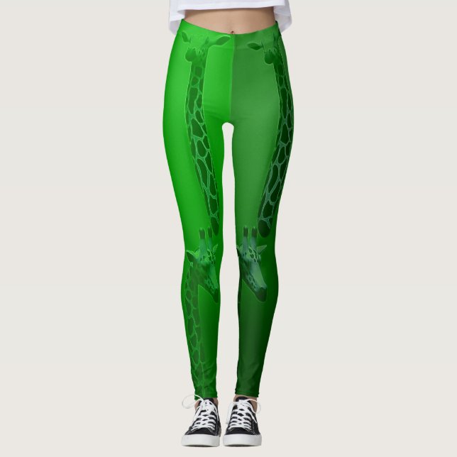 Giraffen-Grün Leggings (Vorderseite)