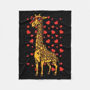 Giraffen-Herz-Brille Süßer Valentinstag Tierliebe Fleecedecke