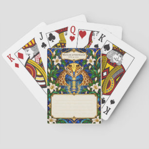 Giraffen-Hochzeitsgästebuch-Unterschriften-Deck Spielkarten