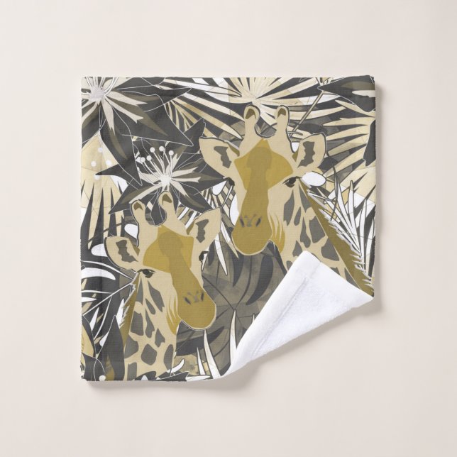 Giraffen im Nachtwald. Waschlappen (Waschlappen)