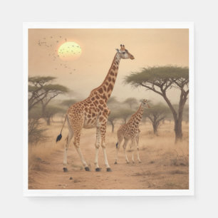 Giraffen in Afrika Serviette