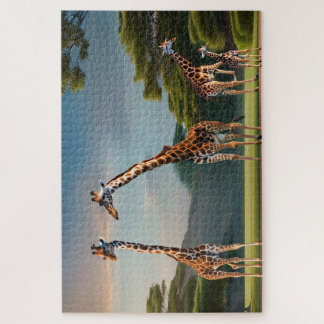 Giraffen in den Bäumen Puzzle