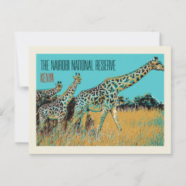 Giraffen in Kenia im Nairobi-Nationalreservat Postkarte