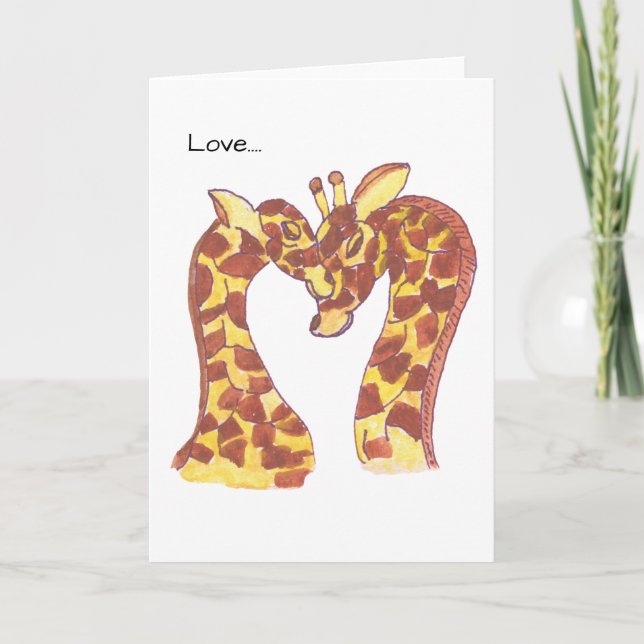 Giraffen in Liebe Karte (Vorderseite)
