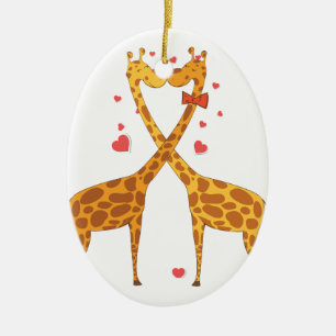 Giraffen in Liebe Keramik Ornament