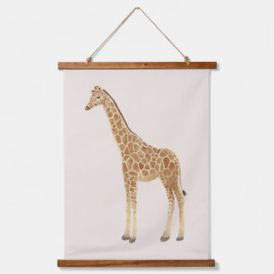 Giraffen-Kinderzimmer-Kunstteppich Wandteppich Mit Holzrahmen