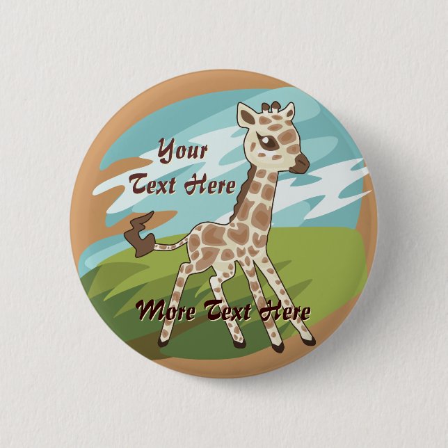 Giraffen-Knopf Button (Vorderseite)