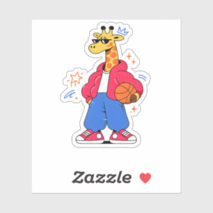 Giraffen können springen : Streetwear Hoops Aufkleber