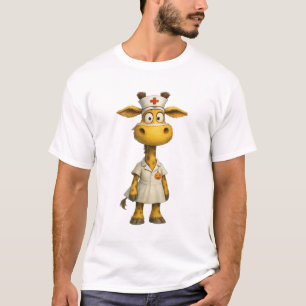 Giraffen-Krankenschwester Cartoon - Whimsical Heal T-Shirt