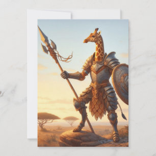 Giraffen Krieger Feiertagskarte