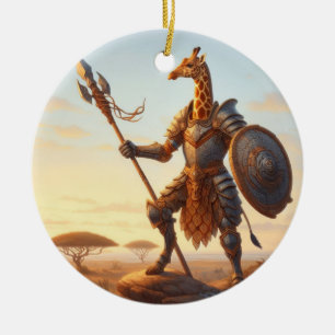 Giraffen Krieger Keramik Ornament