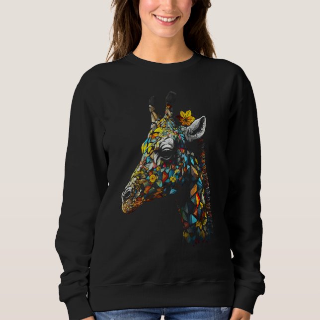 Giraffen-Kunstwerk  Tier Farbige Giraffe 1 Sweatshirt (Vorderseite)