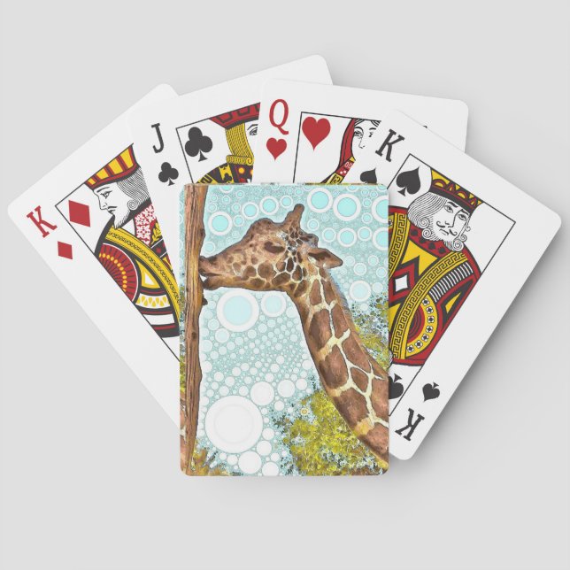 Giraffen-Kuss-Spielkarten Spielkarten (Rückseite)