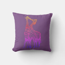 Giraffen küssen bunte Kunst Wurfkissen