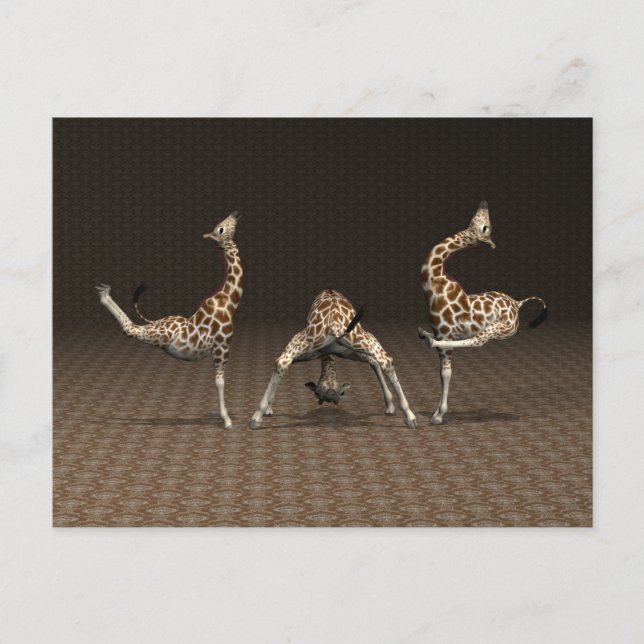 Giraffen Liebe Ballet Feiertagspostkarte (Vorderseite)