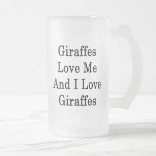 Giraffen-Liebe ichund i-Liebe-Giraffen Mattglas Bierglas