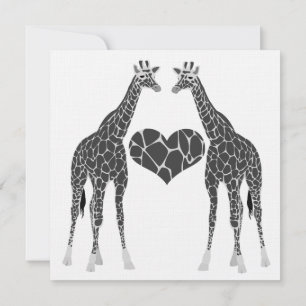 Giraffen-Liebes-Hochzeitsempfang-Einladung Einladung