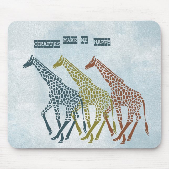 Giraffen machen mich glücklich mousepad (Vorne)