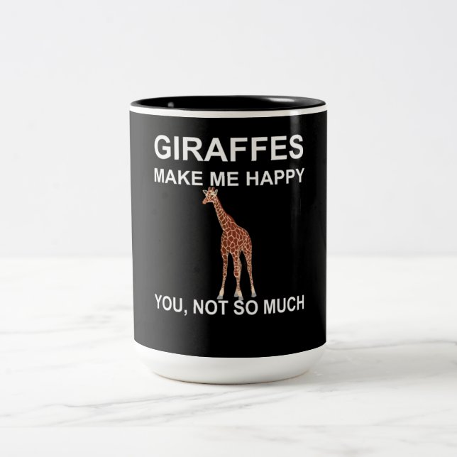 Giraffen machen mich glücklich, nicht so sehr zweifarbige tasse (Mittel)