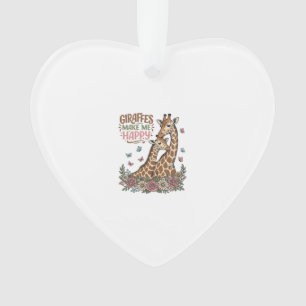 Giraffen machen mich glücklich Vintage-Blumen-Shir Ornament