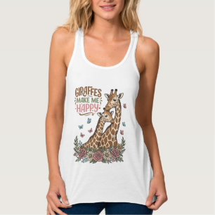 Giraffen machen mich glücklich Vintage-Blumen-Shir Tank Top
