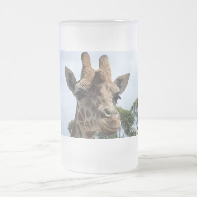 Giraffen-mattierte Glasbier-Tasse Mattglas Bierglas (Mittel)