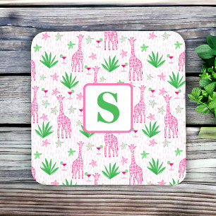Giraffen mit Monogramm & Cosmopolitans Untersetzer