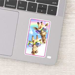 Giraffen mit Sonnenbrille Aufkleber