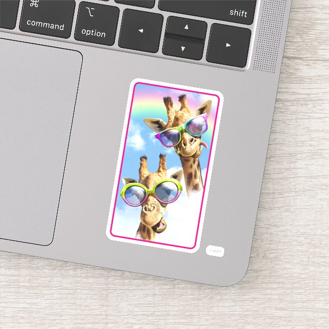 Giraffen mit Sonnenbrille Aufkleber (Detail)