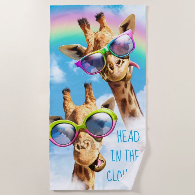 Giraffen mit Sonnenbrille Strandtuch (Vorderseite)