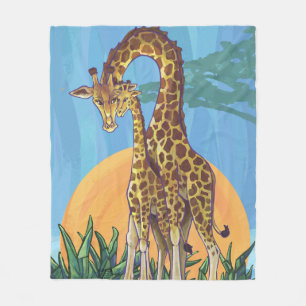 Giraffen-Mutter und Baby Fleecedecke