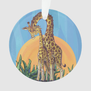 Giraffen-Mutter und Baby Ornament
