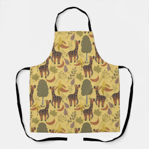 Giraffen-Nahtlosmuster gelber Hintergrund Schürze
