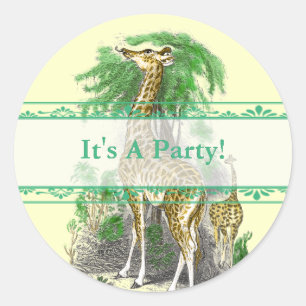 Giraffen-Party-Aufkleber Runder Aufkleber