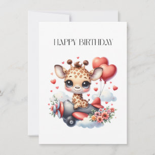 Giraffen-Pilot Geburtstag Einladung