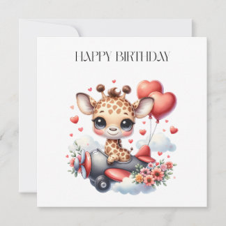 Giraffen-Pilot Geburtstag Einladung