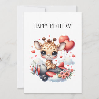 Giraffen-Pilot Geburtstag Einladung
