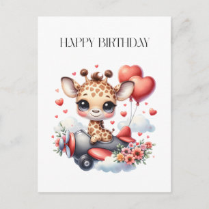 Giraffen-Pilot Geburtstag Feiertagspostkarte