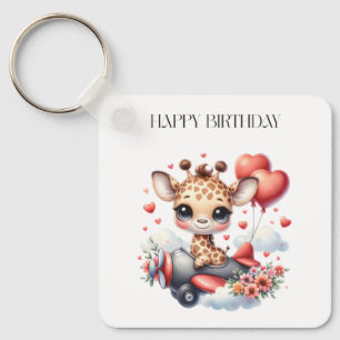 Giraffen-Pilot Geburtstag Schlüsselanhänger