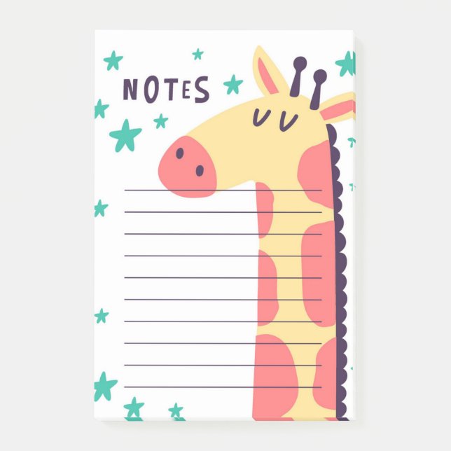 Giraffen-Post-It-Notizen Post-it Klebezettel (Vorderseite)