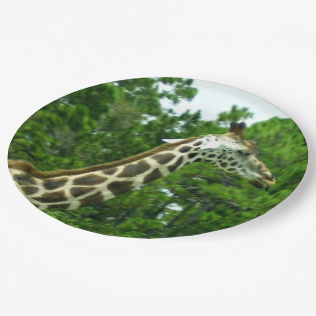 Giraffen-Profil-Papierplatten Pappteller (Schrägansicht)