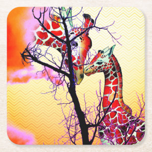 Giraffen Rechteckiger Pappuntersetzer