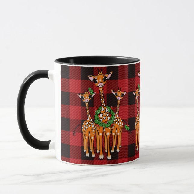 Giraffen, Rottartan, heilige Kränze Tasse (Links)