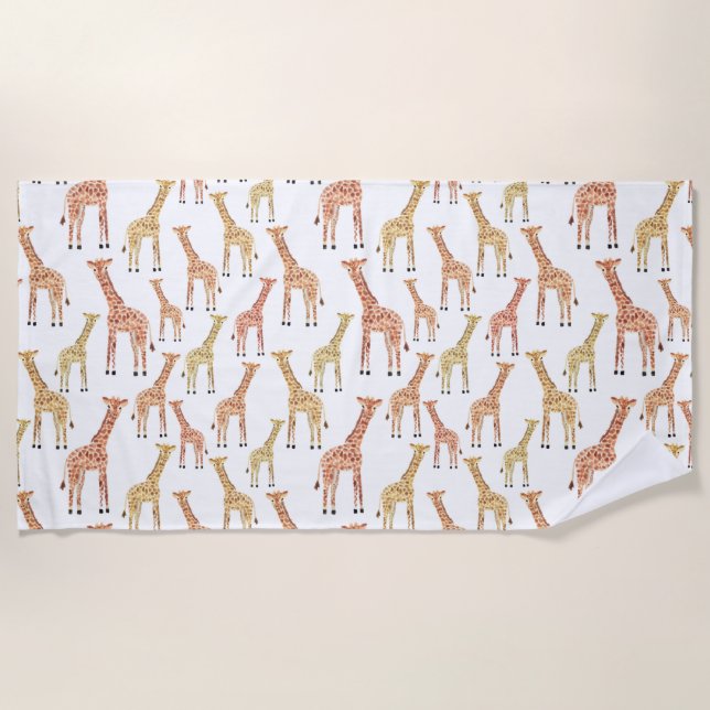 Giraffen-Safari-Druck Strandtuch (Vorderseite)