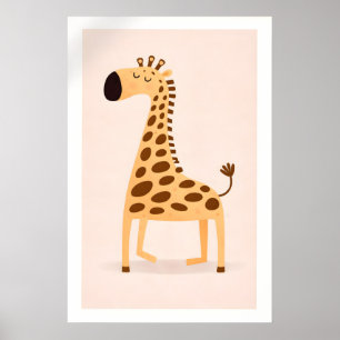 Giraffen-Safari-Kinderzimmer-Druck, minimalistisch Poster