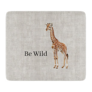 Giraffen-Safari-Tier Faux-Leinen Schneidebrett