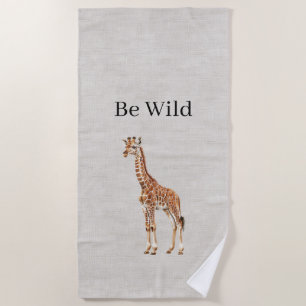 Giraffen-Safari-Tier Faux-Leinen Strandtuch