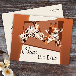 Giraffen-Safari-Zoo Save-the-Date-Postkarte Ankündigungspostkarte