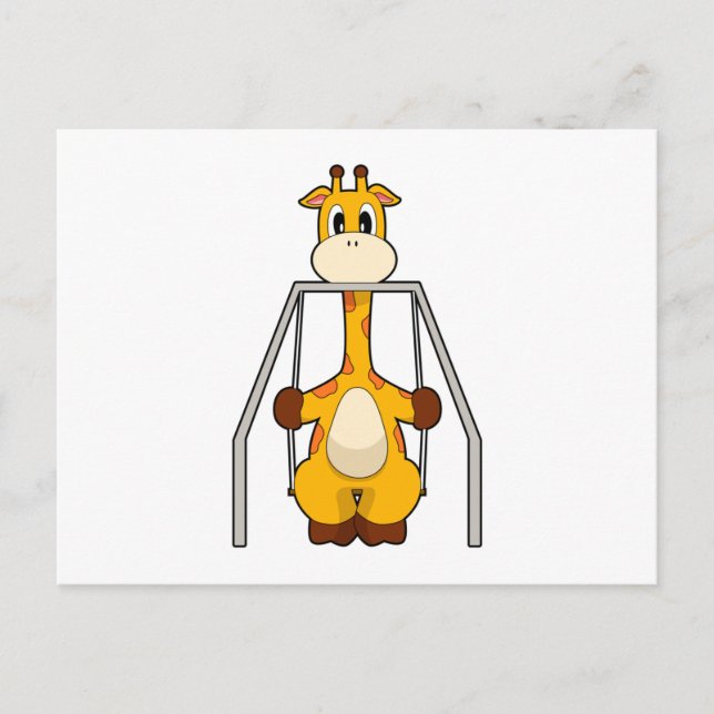 Giraffen Schaukel Postkarte (Vorderseite)